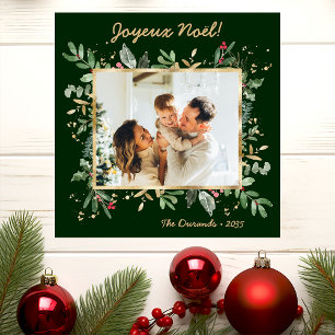 Cartes Pour Fêtes Annuelles Moderne Photo de Verdure Botanique Joyeux Noel
