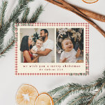 Cartes Pour Fêtes Annuelles Moderne Plaid Green Photo Joyeux Noël<br><div class="desc">Célébrez la joie de la saison avec notre Carte de Noël Joyeux Photo Plaid Moderne. Cette carte pleine de charme présente une photo familiale pleine de charme entourée d'une élégante verdure et d'un design élégant en plaid, qui reflète parfaitement l'esprit de convivialité. Le message festif, "We Wish You a Joyeux...</div>