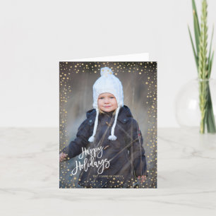 Cartes Pour Fêtes Annuelles Moderne point doré avec lettres blanches Joyeuses 