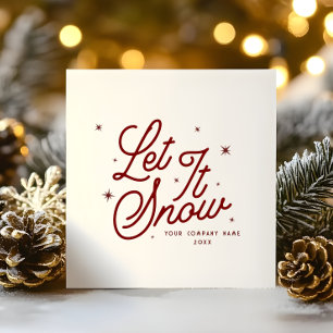Cartes Pour Fêtes Annuelles Moderne Rétro Laissez-le neiger Noël Nom d'entrepr