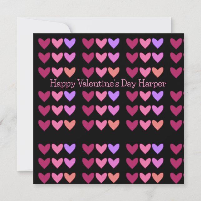 Cartes Pour Fêtes Annuelles Moderne rose joli et coloré Saint-Valentin (Devant)