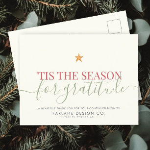 Cartes Pour Fêtes Annuelles Moderne Script Business Gratitude Logo d'entrepris