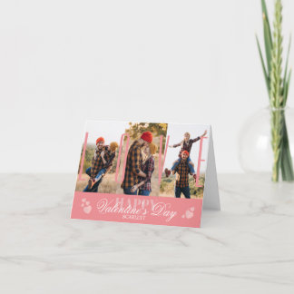 Cartes Pour Fêtes Annuelles Moderne Simple 3 Photo Rose Saint Valentin Plié