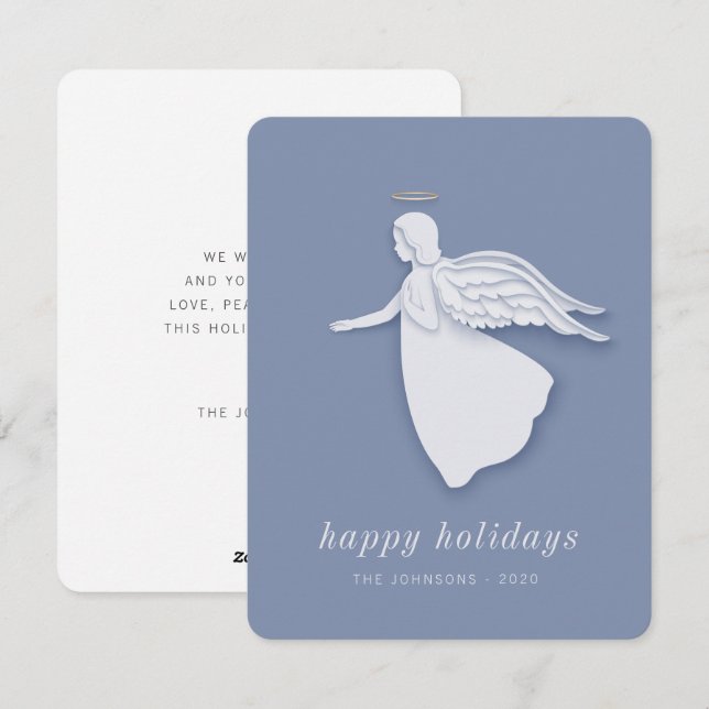 Cartes Pour Fêtes Annuelles Moderne Simple Angle de Noël (Devant / Derrière)