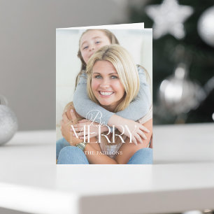 Cartes Pour Fêtes Annuelles Moderne Simple Be Merry Typographie 1 Photo
