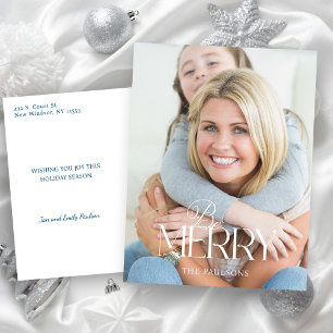 Cartes Pour Fêtes Annuelles Moderne Simple Be Merry Typographie 1 Photo