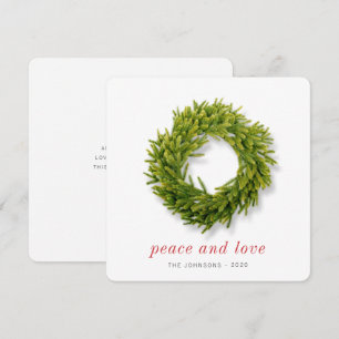 Cartes Pour Fêtes Annuelles Moderne Simple Élégant Chic Wreath de Noël