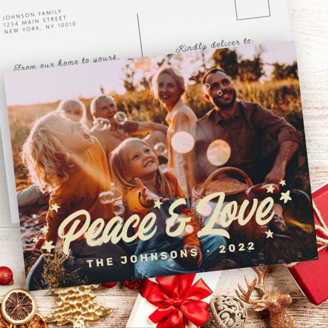 Cartes Pour Fêtes Annuelles Moderne Simple Jouer Salutations Stars Photo de fa (Créateur téléchargé)