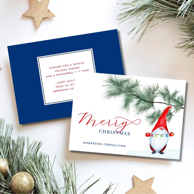 Cartes Pour Fêtes Annuelles Moderne Simple Joyeux Noël Gnome Business (Créateur téléchargé)
