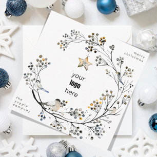 Cartes Pour Fêtes Annuelles Moderne simple Noël Bio Entreprise sans photo