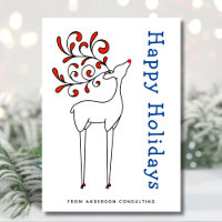 Moderne Simple Rouge Blanc Joyeux Vacances Affaire