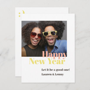 Cartes Pour Fêtes Annuelles Moderne tendance Gras brillant Happy Script Photo
