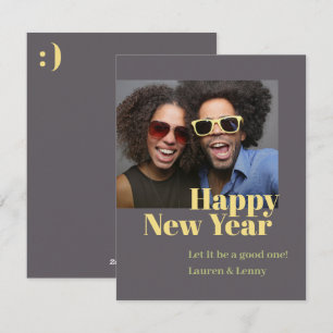 Cartes Pour Fêtes Annuelles Moderne tendance gras Charbon Script Nouvel An Pho