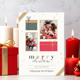 Cartes Pour Fêtes Annuelles Moderne tendance Joyeux Noël 2 photos