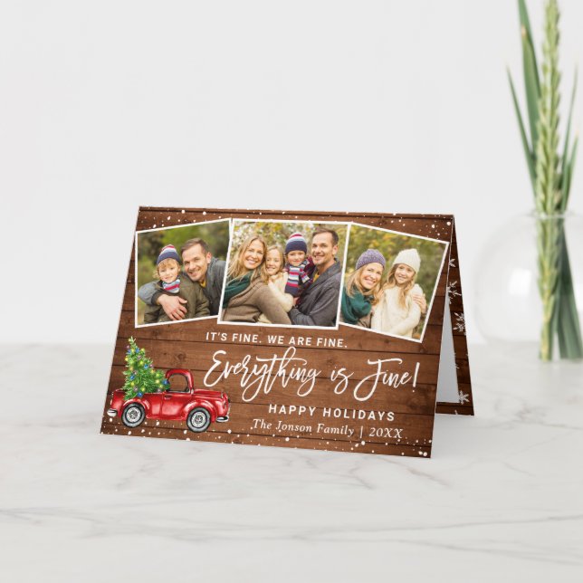 Cartes Pour Fêtes Annuelles Moderne Tout est fin Noël 3 Photo (Devant)