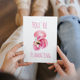 Cartes Pour Fêtes Annuelles Moderne Vous Flamazirez Beauté Flamant rose rose
