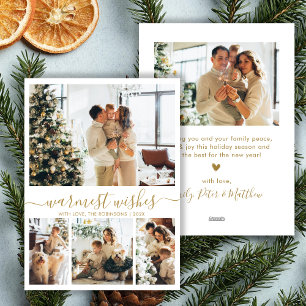 Cartes Pour Fêtes Annuelles Moderne Warmest Wwest Script 4 Photo Noël