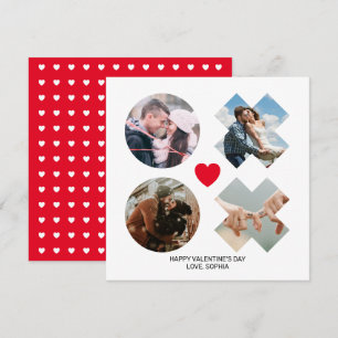 Cartes Pour Fêtes Annuelles Moderne xoxo 4 Collage photo rouge baisers d'amour