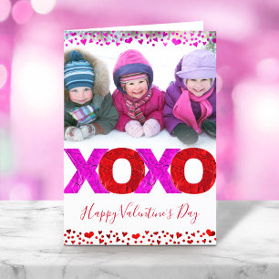 Cartes Pour Fêtes Annuelles Moderne XOXO de la Saint-Valentin Cœurs Photo