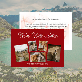 Cartes Pour Fêtes Annuelles Modernes Frohe Weihnachten Fotocollage Feiertagspo