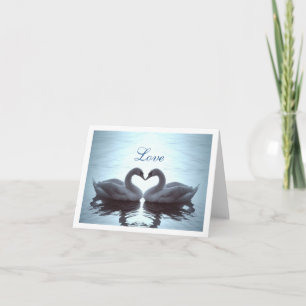 Cartes Pour Fêtes Annuelles Moirage de coeur de cygne dans la sarcelle d'hiver