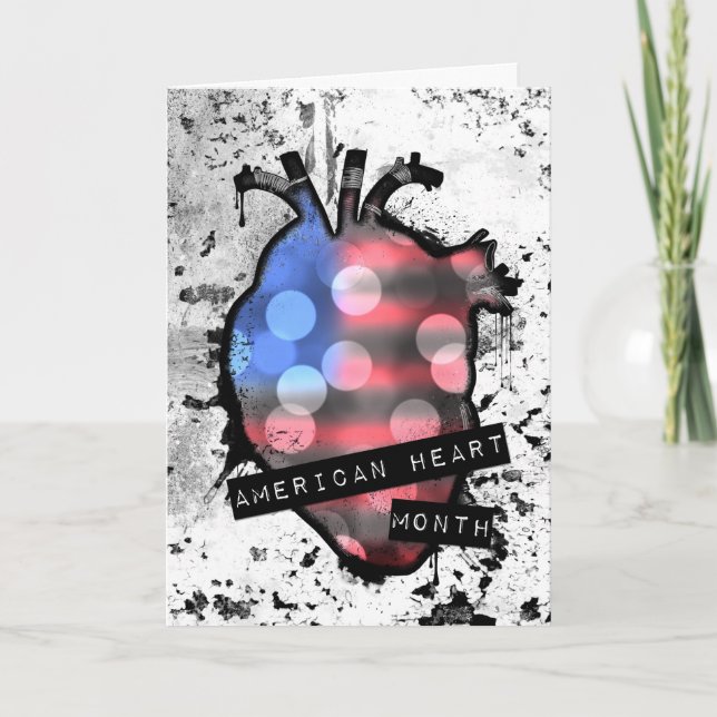 Cartes Pour Fêtes Annuelles mois cardiaque américain (Devant)