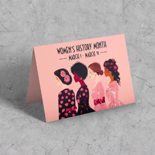 Cartes Pour Fêtes Annuelles Mois de l’histoire des femmes Global Women Pink Fl