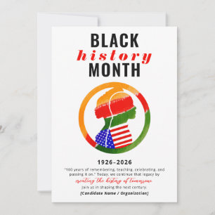 Cartes Pour Fêtes Annuelles Mois de l'histoire des Noirs Centenaire Formel Pat