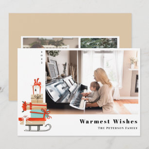 Cartes Pour Fêtes Annuelles Mois de siècle moderne Illustré traîneau de Noël