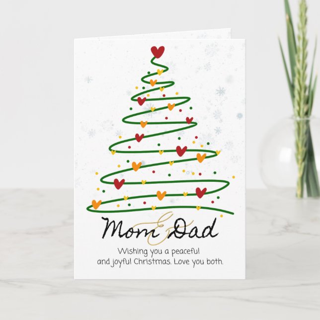 Cartes Pour Fêtes Annuelles Mom and Dad Christmas Folded Holiday Card (Devant)