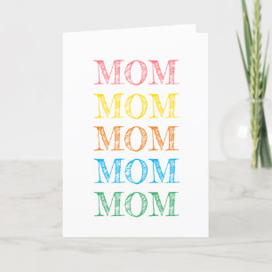 Cartes Pour Fêtes Annuelles MOM Typographie moderne Rainbow Colors VOTRE MEILL