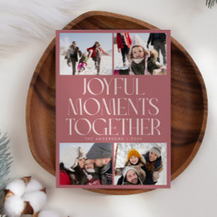 Cartes Pour Fêtes Annuelles Moments Joyeux Ensemble Rose Multi Photo