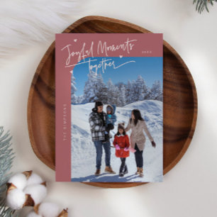 Cartes Pour Fêtes Annuelles Moments joyeux ensemble rose Noël Photo