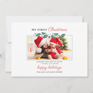 Cartes Pour Fêtes Annuelles Mon 1er Noël Fête de naissance Photo