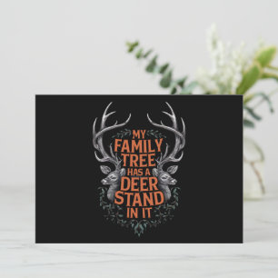 Cartes Pour Fêtes Annuelles Mon arbre généalogique a un stand de cerf pour la