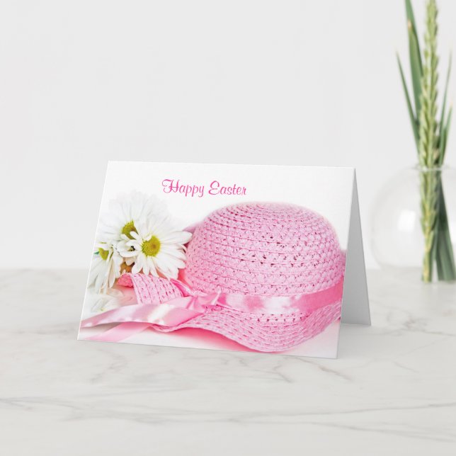 Cartes Pour Fêtes Annuelles Mon Casquette de Pâques rose (Devant)