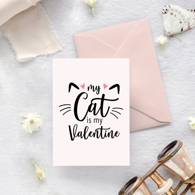 Cartes Pour Fêtes Annuelles Mon chat est ma Saint Valentin (Créateur téléchargé)