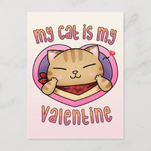 Cartes Pour Fêtes Annuelles Mon chat est My Valentine Orange Tabby
