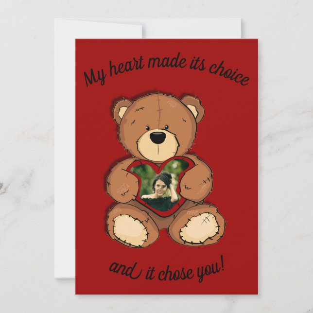 Cartes Pour Fêtes Annuelles Mon coeur a fait son choix, (Devant)