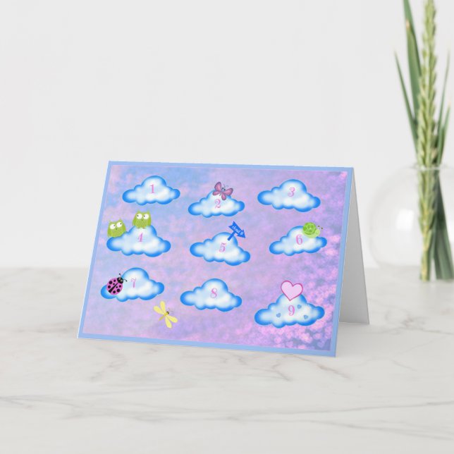 Cartes Pour Fêtes Annuelles Mon coeur est assis sur Cloud 9 Valentine Card (Devant)