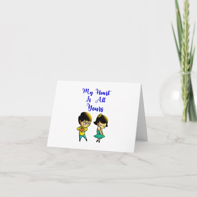 Cartes Pour Fêtes Annuelles Mon coeur est tout votre Bestie Couple amour Valen (Devant)