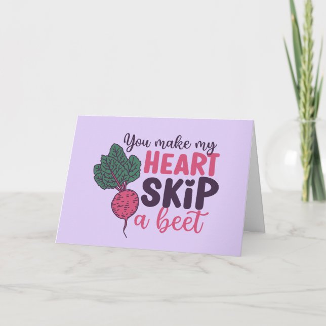 Cartes Pour Fêtes Annuelles Mon coeur Sauter une betterave mignonne Drôle Sain (Devant)