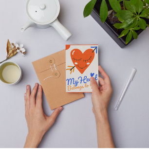 Cartes Pour Fêtes Annuelles Mon coeur vous appartient