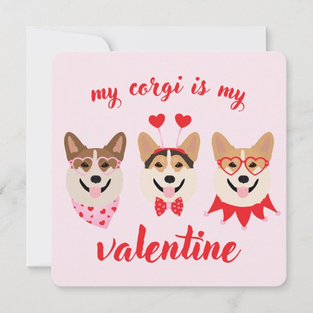 Cartes Pour Fêtes Annuelles Mon Corgi Est Mon Valentin (Devant)