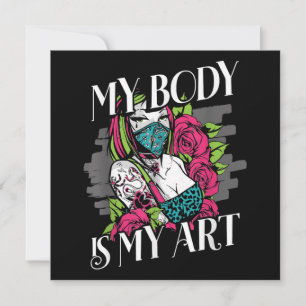 Cartes Pour Fêtes Annuelles Mon Corps Est Mon Art Tattoo Artist Cadeau