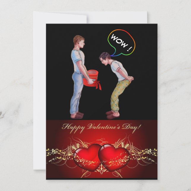 Cartes Pour Fêtes Annuelles Mon drôle Gay Valentine (Devant)