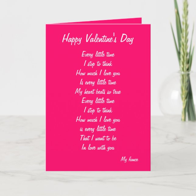 Cartes Pour Fêtes Annuelles Mon fiancé la Saint-Valentin (Devant)