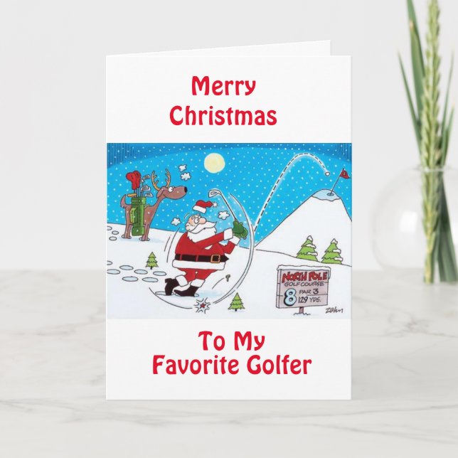 CARTES POUR FÊTES ANNUELLES "MON GOLFER PRÉFÉRÉ" À NOËL (Devant)