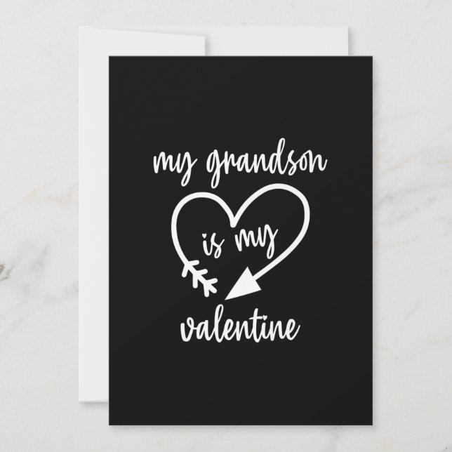 Cartes Pour Fêtes Annuelles Mon petit-fils est mon Valentin Cute Saint Valenti (Devant)