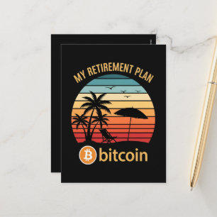 Cartes Pour Fêtes Annuelles Mon Plan De Retraite Bitcoin Plage Coucher De Sole